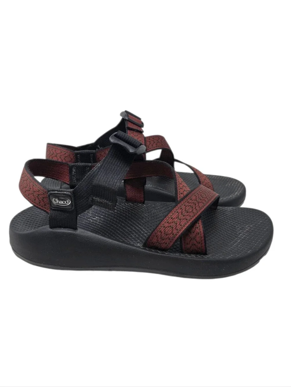 Chaco Men's Z/1 Classic Crossover Strap Sandal Burgundy Size 10